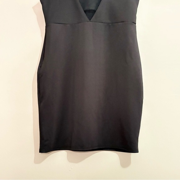 4/$10🎄 Kersh Black Tailored Sheath Mini Cocktail Dress Mesh Racer Back LBD - Picture 10 of 16